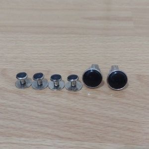 Cufflink & Stud Set, Black & Silver